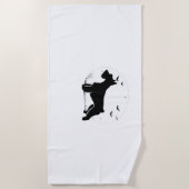 Serviette De Plage Cesky Terrier Chien - Classes Silhouette de la lun (Devant)