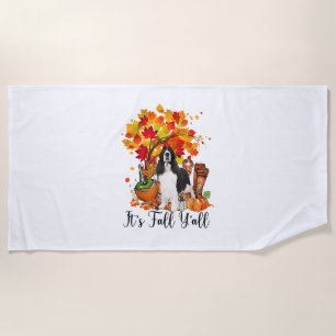 Serviette De Plage C'est automne Y'all Springer Spaniel Dog Halloween