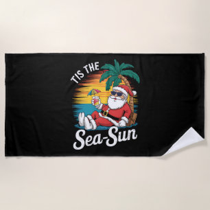 Serviette De Plage C'est le soleil de la mer Santa Beach Noël en juil