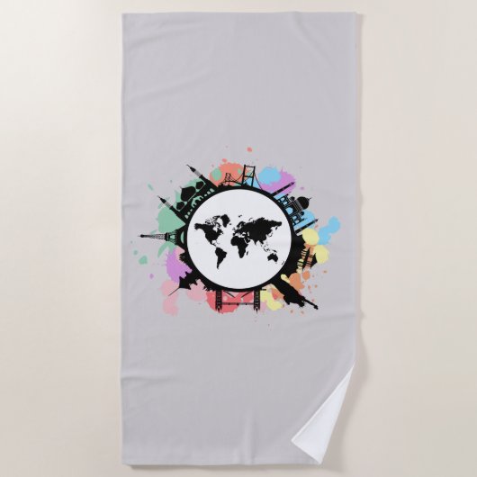 Serviette De Plage C'est le temps de déplacement (Devant)