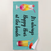 Serviette De Plage C'est toujours de l'Happy Hour Cocktail (Devant)