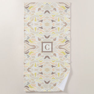 Serviette De Plage C'est un motif abstrait géométrique ivoire