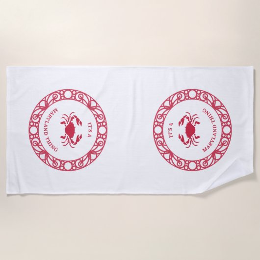 SERVIETTE DE PLAGE C'EST UNE CHOSE DE MARYLAND (CRABS) (Devant)