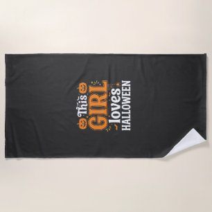 Serviette De Plage Cette fille adore la typographie Halloween SVG Des