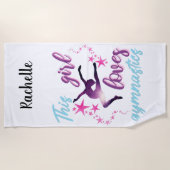 Serviette De Plage Cette Fille Aime La Gymnastique Étoiles Leap (Devant)