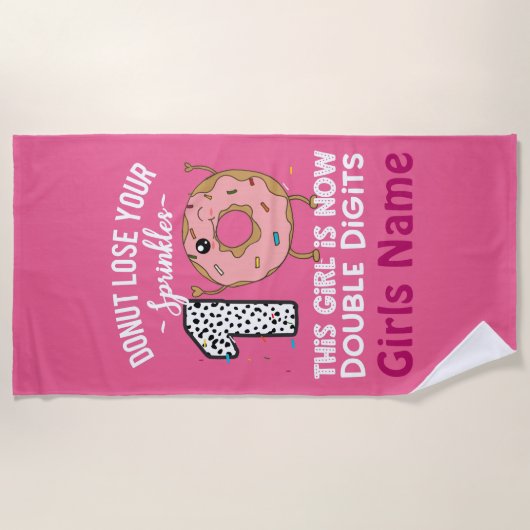 Serviette De Plage Cette fille est maintenant double chiffres 10e ann (Devant)