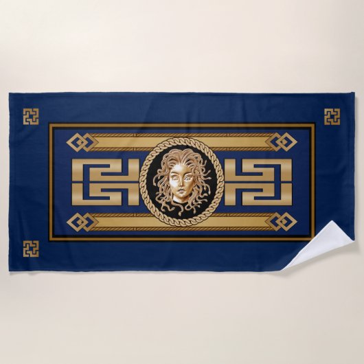 Serviette De Plage Chaîne d'or Medusa de luxe (Devant)