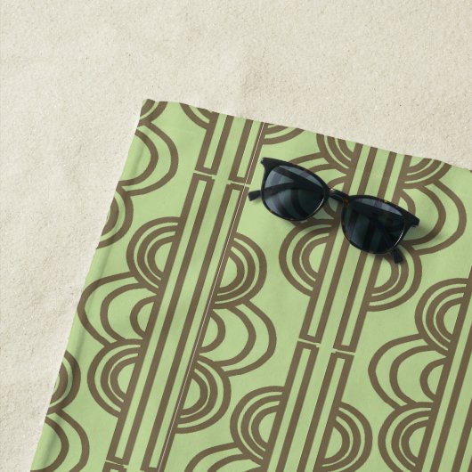 Serviette De Plage Chaînes ovales vertes (En situation)