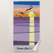 Serviette De Plage Champ de l'année estivale personnalisée ・ Couché d (Devant)