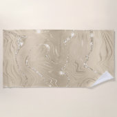 Serviette De Plage Champagne Arrière - plan Parties scintillant blanc (Devant)