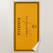 Serviette De Plage Champagne Inspiré Avant Vows Nom Orange (Devant)