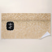 Serviette De Plage Champagne or fausse parties scintillant scintille  (Devant)