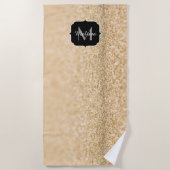 Serviette De Plage Champagne or fausse parties scintillant scintille  (Devant)