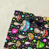 Serviette De Plage Champignons colorés Motif transparent (En situation)