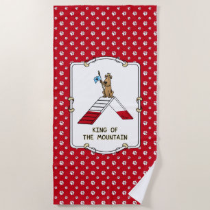 Serviette De Plage Champion roi du chien de montagne agilité drôle