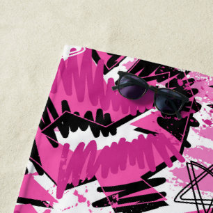 Serviette De Plage Chaos rose chaud - Pink clair Tropical