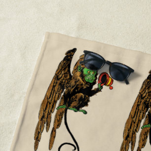 Serviette De Plage Chapeau de singe volant maléfique de l'assistant v