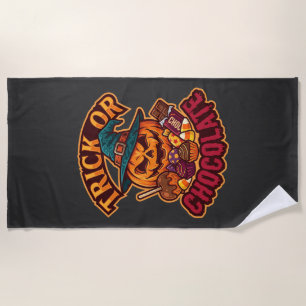 Serviette De Plage Chapeau de sorcière de citrouille d'Halloween Tric