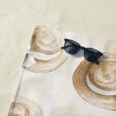 Serviette De Plage Chapeaux de plage en sable crème (En situation)