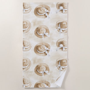 Serviette De Plage Chapeaux de plage en sable crème  