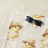 Serviette De Plage Chapeaux de poulets jaunes (En situation)