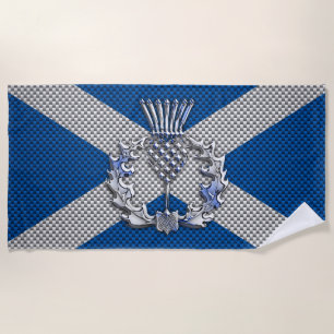 Serviette De Plage Chardon sur la copie de fibre de carbone sur le