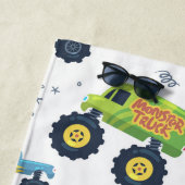 Serviette De Plage Chariot Monster couleur d'aquarelle moderne (En situation)