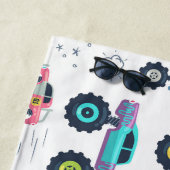 Serviette De Plage Chariot Monster couleur d'aquarelle moderne (En situation)