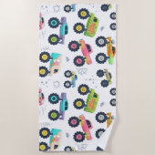 Serviette De Plage Chariot Monster couleur d'aquarelle moderne (Devant)