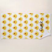 Serviette De Plage Charlatan mignon en caoutchouc jaune (Devant)