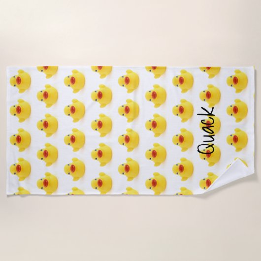 Serviette De Plage Charlatan mignon en caoutchouc jaune (Devant)