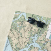 Serviette De Plage Charleston Harbour et Approches Graphique nautique (En situation)