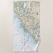 Serviette De Plage Charleston Harbour et Approches Graphique nautique (Devant)