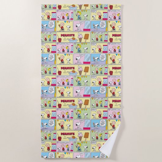 Serviette De Plage Charlie Brown, Snoopy & Sally | Crème glacée (Devant)