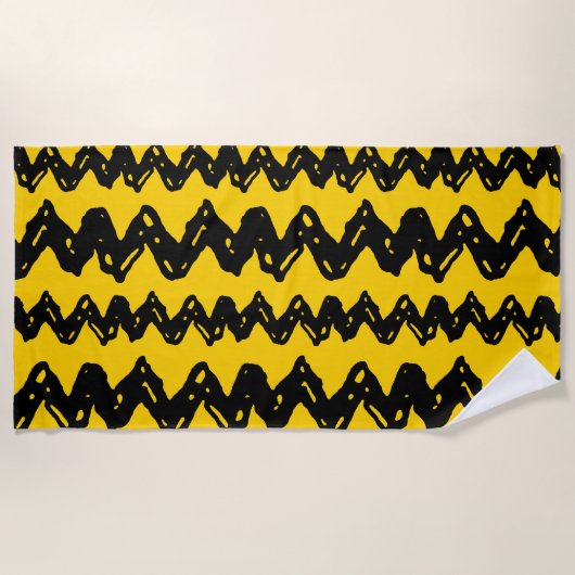 Serviette De Plage Charlie Brown Zig Zag Motif (Devant)
