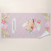 Serviette De Plage charmant jardin charmant de fée bébé monogramme en (Devant)