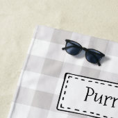 Serviette De Plage Charming Chat Purrfect Buffalo plaid (En situation)