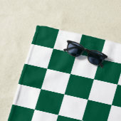 Serviette De Plage Chasseur À damiers vert et blanc (En situation)