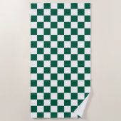 Serviette De Plage Chasseur À damiers vert et blanc (Devant)