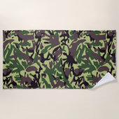 Serviette De Plage Chasseurs Motif Camo Vert (Devant)