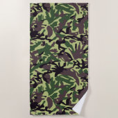 Serviette De Plage Chasseurs Motif Camo Vert (Devant)