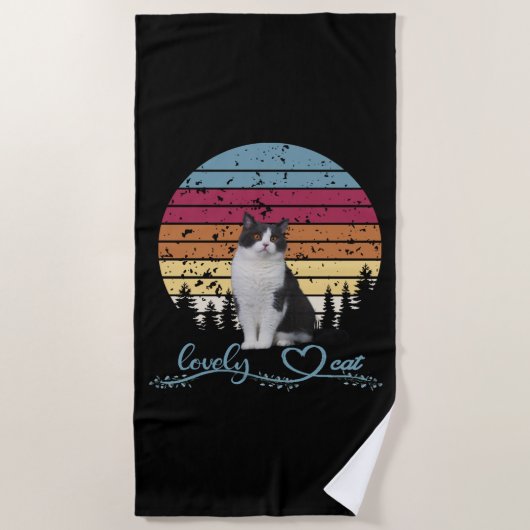 Serviette De Plage Chat (Devant)
