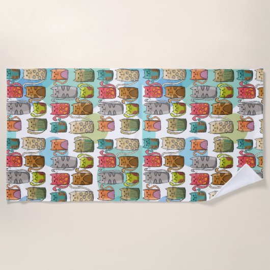 Serviette De Plage Chat! (Devant)