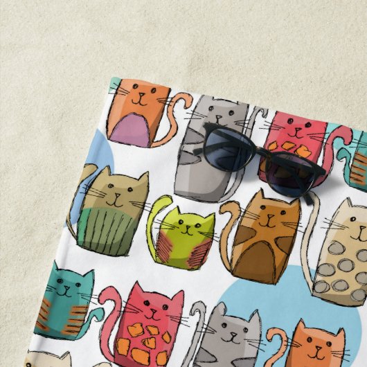 Serviette De Plage Chat! (En situation)