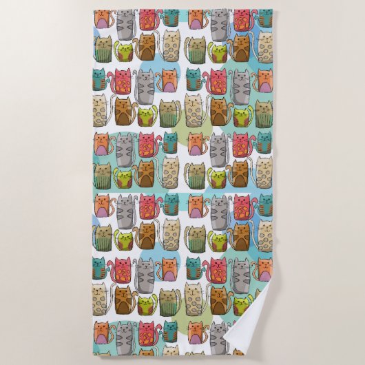 Serviette De Plage Chat! (Devant)