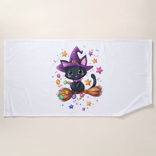 Serviette De Plage Chat à sorcière Candy (Devant)
