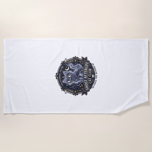 Serviette De Plage Chat après-vie Chat Papa Idée de Cadeau - Ghost Af (Devant)
