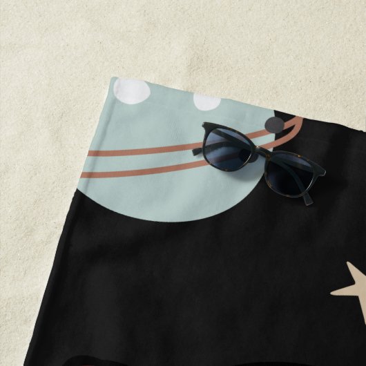Serviette De Plage Chat astronaute mignon dans l'espace (En situation)