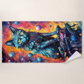 Serviette De Plage Chat bleu I (Devant)