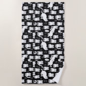 Serviette De Plage Chat Chats Kitten Kittens Motif sans fin (Devant)